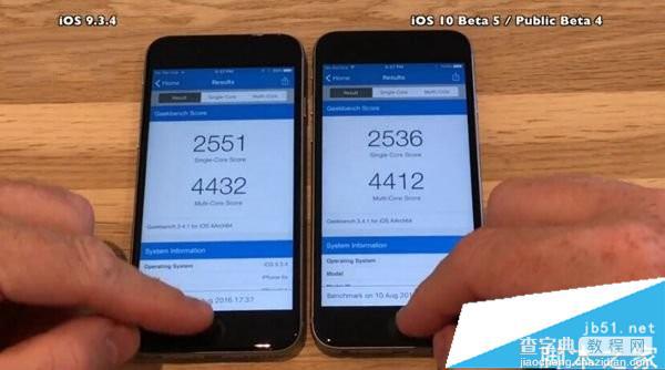 iOS9.3.4/iOS10 beta5谁更快？iPhone6S iOS10 beta5与iOS9.3.4运行速度对比评测3