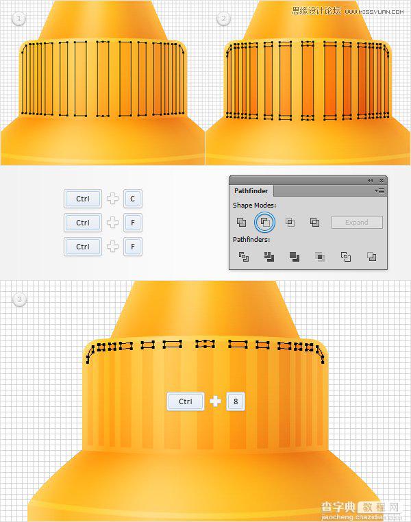 Illustrator利用网格工具设计金黄色的芥末文字效果25