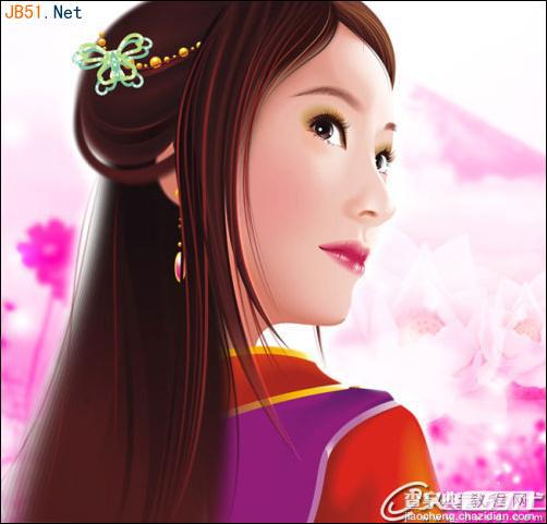 Coreldraw(CDR)设计制作真实的漂亮的古典美女图详细实例教程1