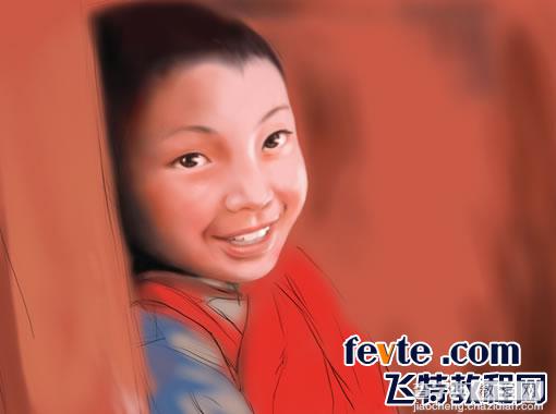 painter绘制可爱的藏族小男孩头部教程6