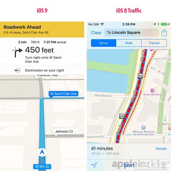 iOS 9地图应用大量更新 提供交通回避、语音导航、横幅提示等功能1