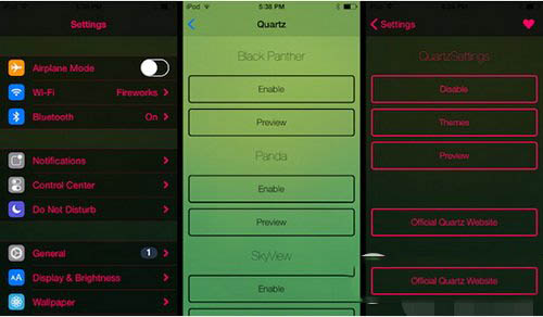 ios8越狱插件quartzsettings使用视频教程2