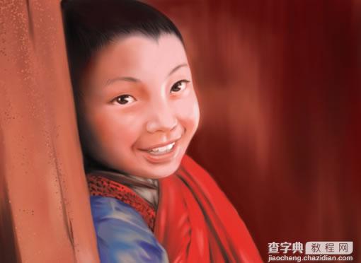 painter绘制可爱的藏族小男孩头部教程7
