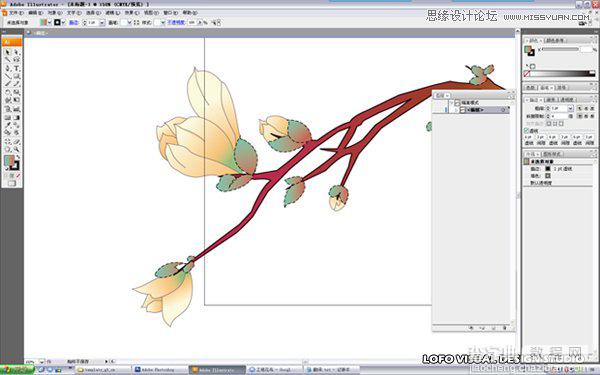 Illustrator绘制中国花鸟画矢量图教程8