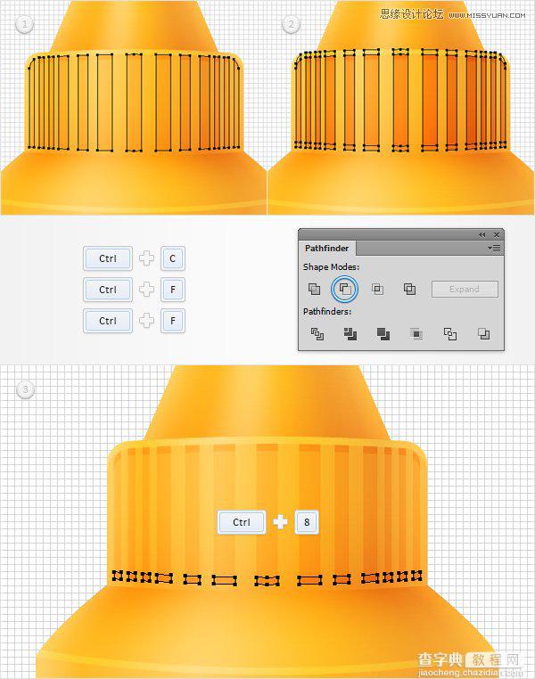 Illustrator利用网格工具设计金黄色的芥末文字效果26