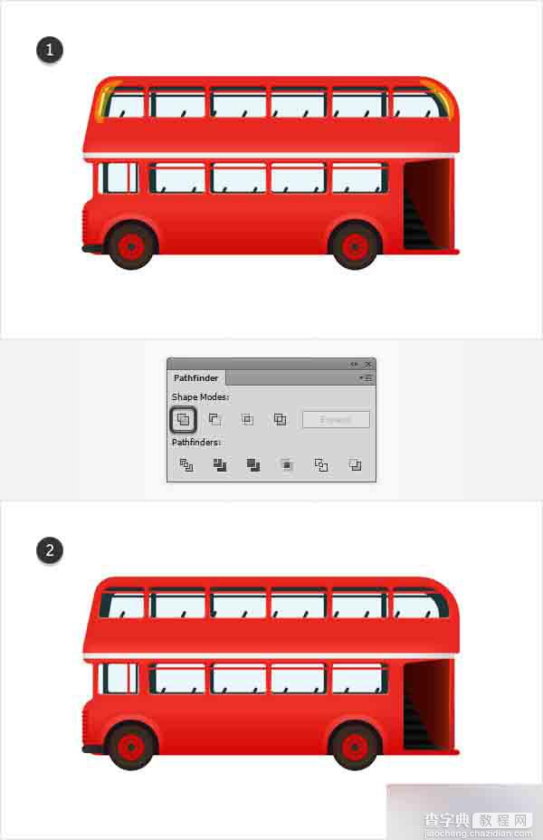 AI绘制一辆双层红色大巴车45