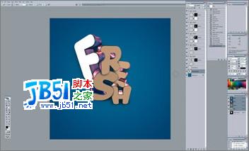 Photoshop制作动感3D字体效果7