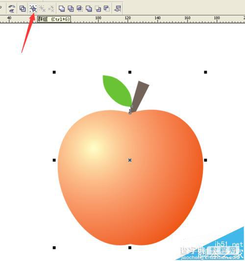 cdr怎么画苹果? CorelDRAW绘制红彤彤的苹果的教程18