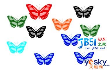 Photoshop路径工具鼠绘美丽的彩色蝴蝶14
