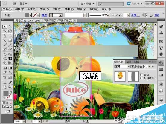 AI CS5利用蒙版功能制作超漂亮的果汁海报25