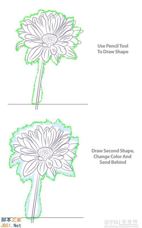 Illustrator(AI)模仿真实花朵绘制出具有水彩矢量效果的花卉图实例介绍11