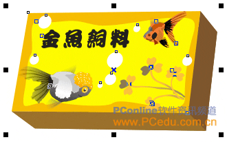 CorelDRAW(CDR)设计制作形状各异的金鱼饲料的立体包装盒实例教程24