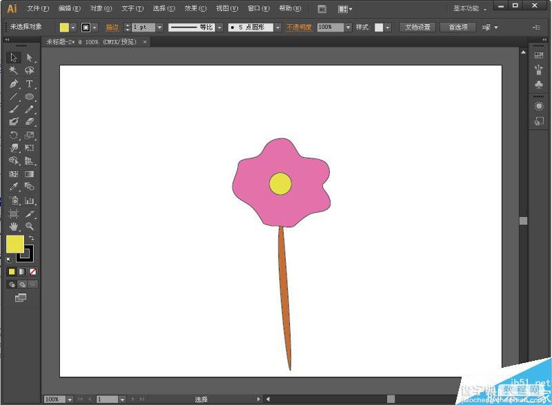 AI简单绘制一朵可爱的花朵6