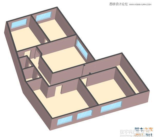 Illustrator(AI)模仿创建一个3D楼层户型图效果实力教程7