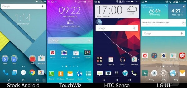 Android 5.0原生系统/TouchWiz/HTC Sense/LG UI界面对比2