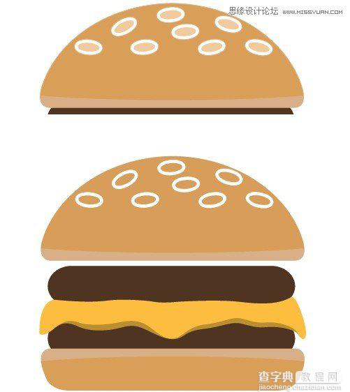 Illustrator(AI)设计时尚简洁风格的巧克力汉堡包图标15