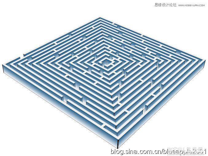 Illustrator制作超酷的立体正方形迷宫效果22