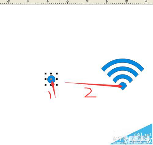 CorelDRAW怎么制作蓝色的wifi信号图标?36