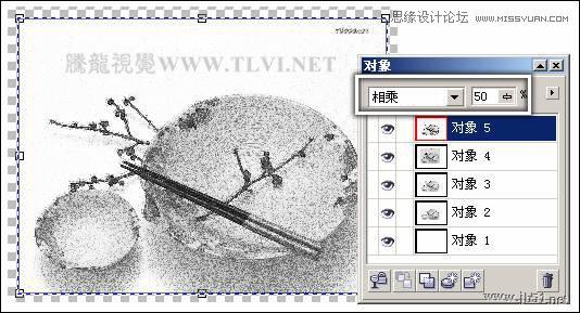 CorelDRAW(CDR)设计绘制中国风水彩效果的盘子和筷子实例教程11