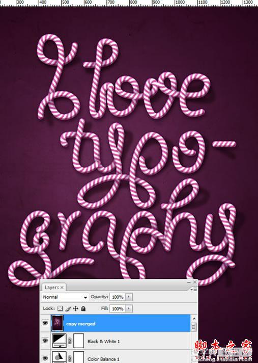 photoshop和AI绘制三维圣诞拐杖糖果条字体特效54