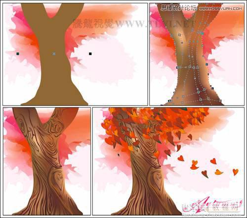 CorelDRAW绘制漫天飞舞的火红秋季枫叶教程2