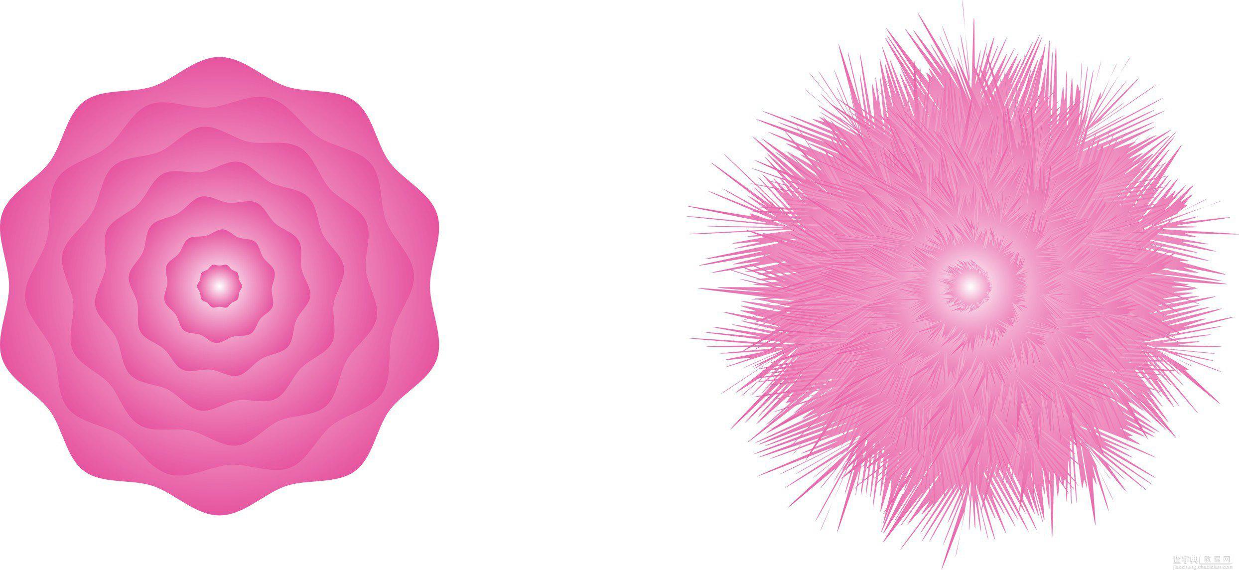 CDR绘制一朵漂亮的抽象粉色花朵1