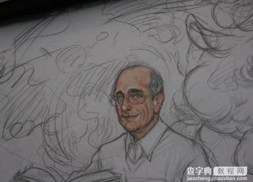 手绘插画：手绘一位老者坐在龙身上看书的过程9