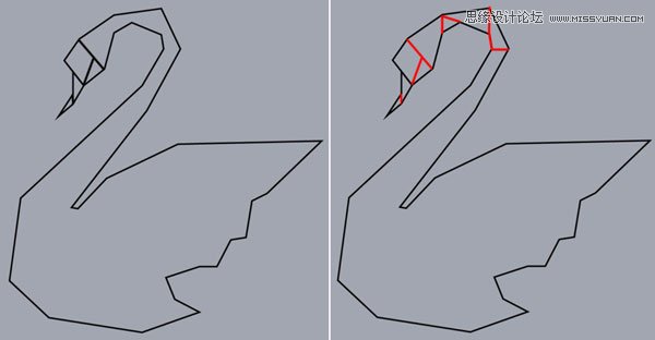 Illustrator创建数字折纸风格的白天鹅图标教程3