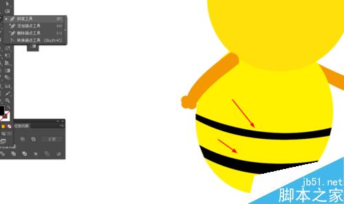 Ai绘制一只可爱的卡通小蜜蜂6