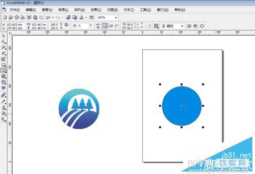 用CorelDRAW曲线绘制图形标志4
