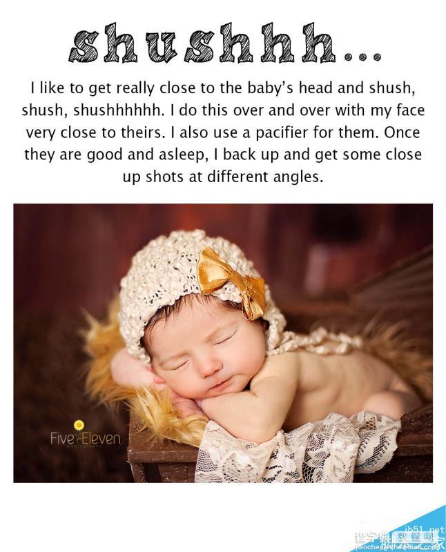自然光下可爱的新生婴儿照拍照造型指南课程13