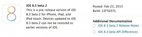 苹果iOS 8.3第二个测试版发布1
