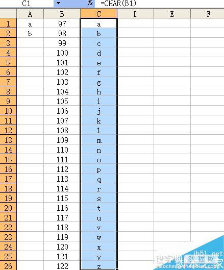 excel怎么自动输入26个字母组成的序列?6