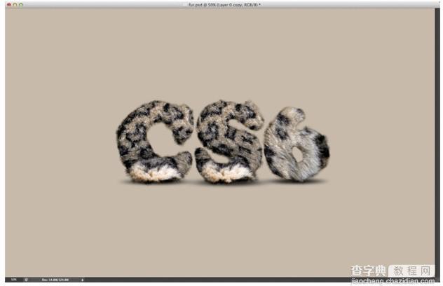 PhotoShop(PS)设计打造出非常酷的毛茸茸字体效果实例教程16