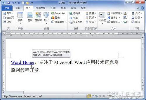 Word2010如何实现鼠标指向自动显示提示文字4
