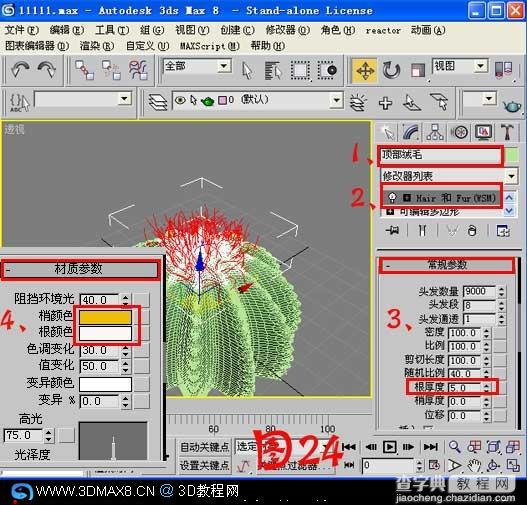 用毛发修改器制作金琥球教程25