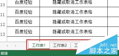 如何隐藏或显示Excel文档的工作表格 Excel文档的工作表格隐藏或显示方法8