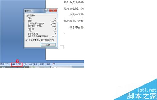 在Word2007中编辑文章时如何知道文档的字数段落页数?9