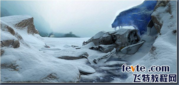 3DSMAX渲染客机坠毁雪地的逼真场景18