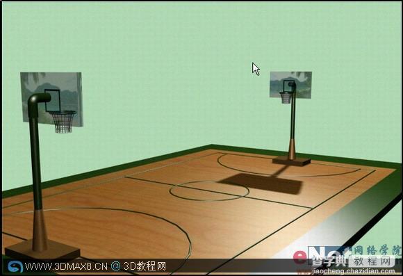 3DMAX制作篮球场建模教程16