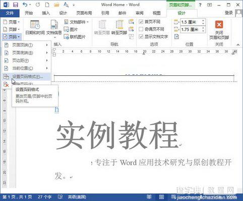 word2013插入纵向中文页码(word2013页码设置)2
