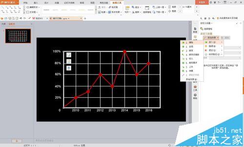 wps中数据曲线总结汇报图表怎么做成动画效果?11