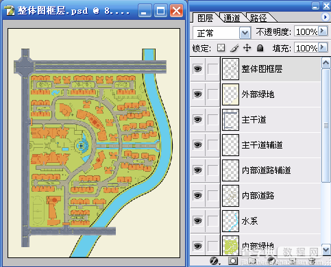 AutoCAD结合PhotoShop制作总平填色流程介绍58