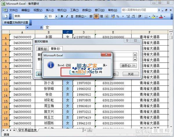 在Excel 2003中轻松实现字符替换功能4