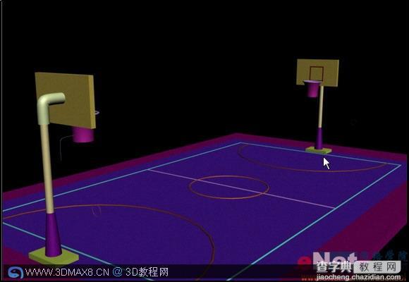3DMAX制作篮球场建模教程15