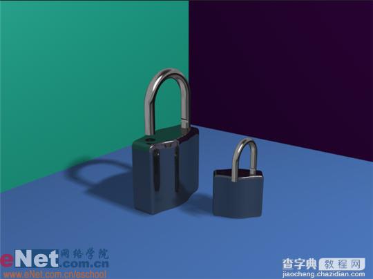 3dmax9.0教程:制作我家门上的金属锁1