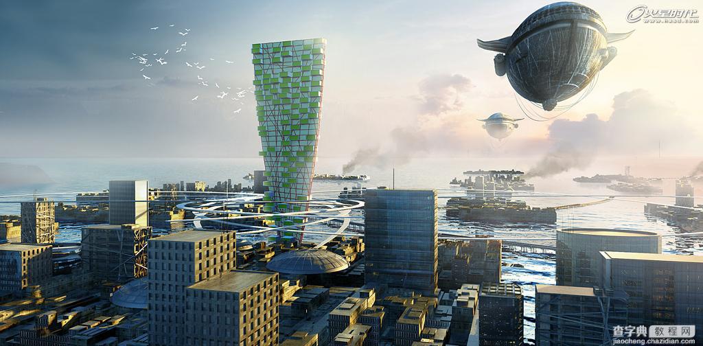 3DSMAX制作超酷的未来概念城市模型教程1