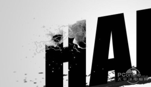 Photoshop使用笔刷制作个性的红色彩丝喷溅字10