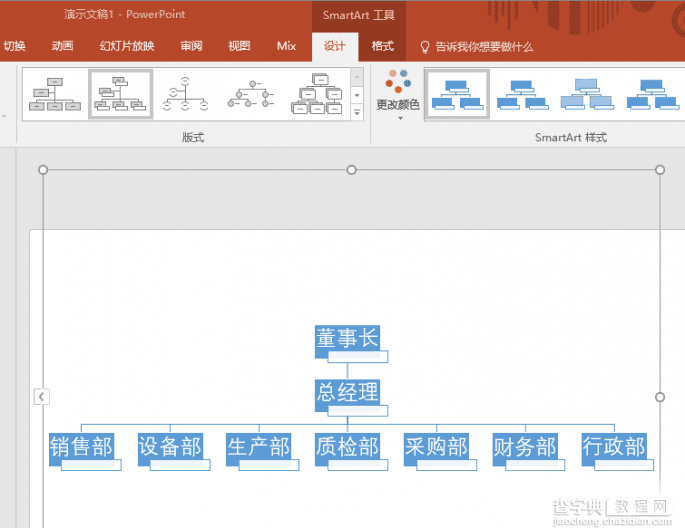 PowerPoint快速制作出一个组织架构图5