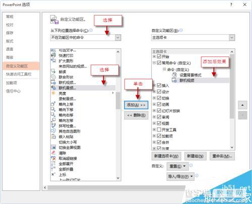 PPT功能区怎么自定义选项卡、组和命令?9